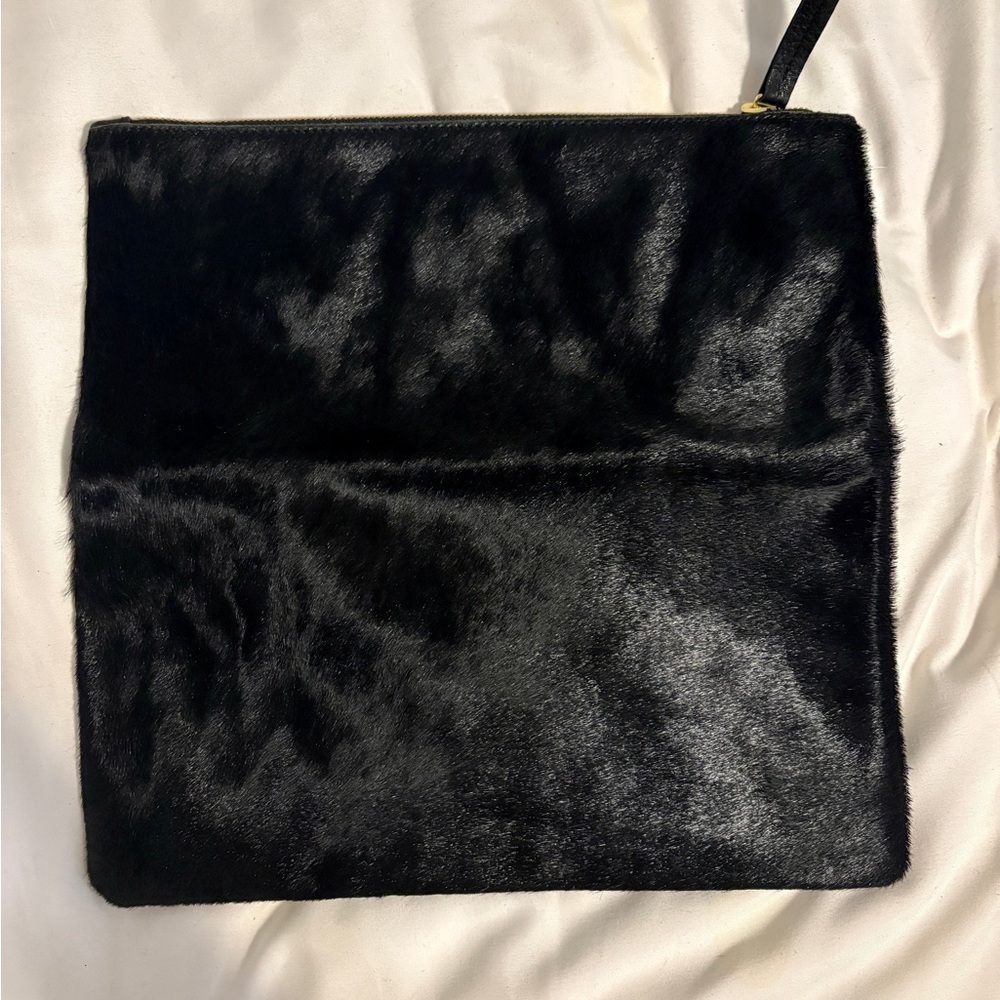 Claire V. Black Ponyhair Clutch